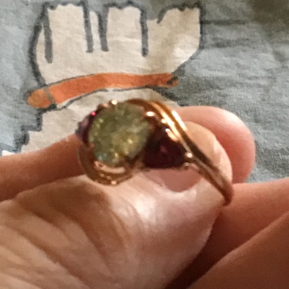COPY - Moissanite and rhodolite 10k rose gold ring - Picture 9 of 11